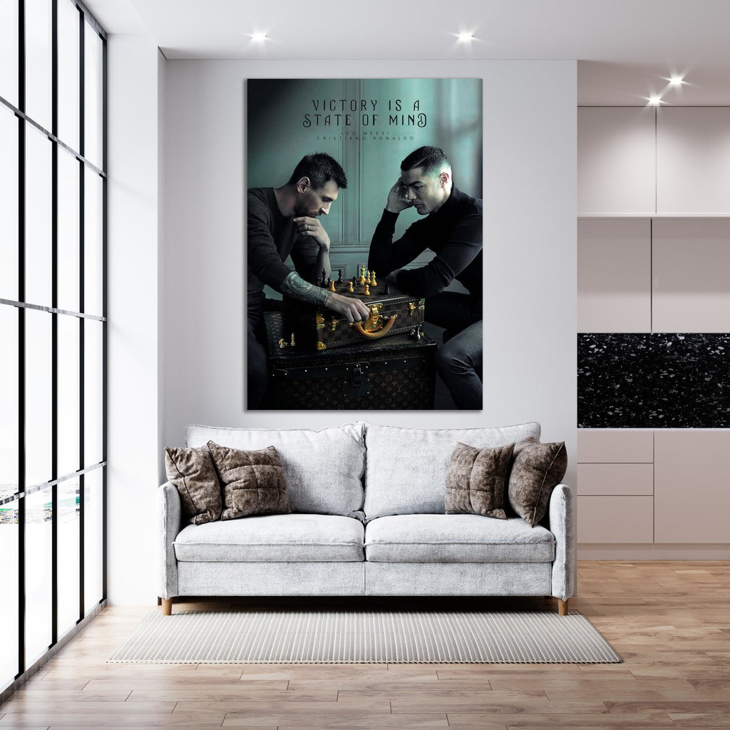 Messi vs. Ronaldo Chess Battle - Soccer - Canvas