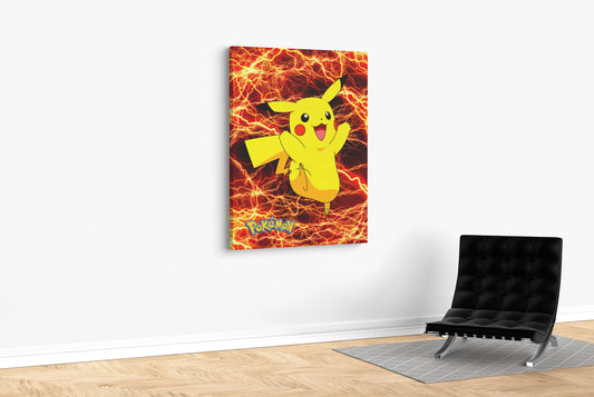 Red Lightning Pikachu  - Canvas