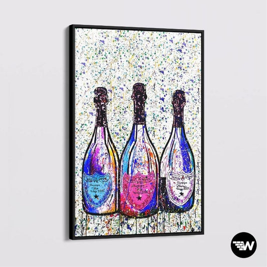 Colored Champagne Bottles - Poster