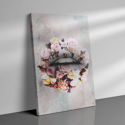 Lips - Roses - Canvas
