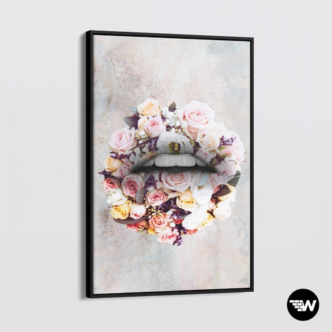 Lips - Roses - Poster