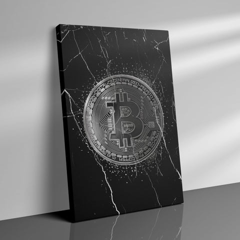 MARMER - ZILVER BITCOIN - Canvas