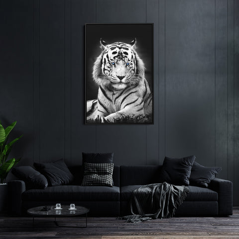 Observing White Tiger - Canvas