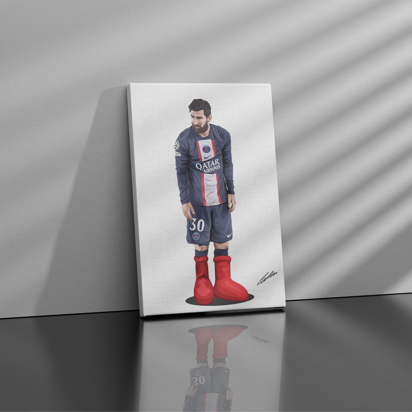 Messi's Bold Red Boots - Soccer - Canvas