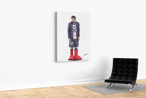 Messi's Bold Red Boots - Soccer - Canvas