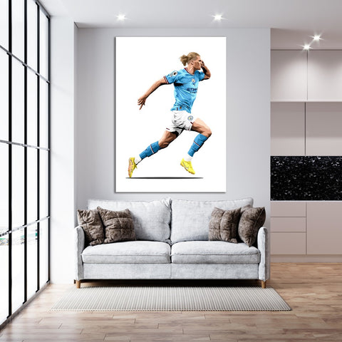 Haaland's Stylized Sprint - Soccer - Canvas