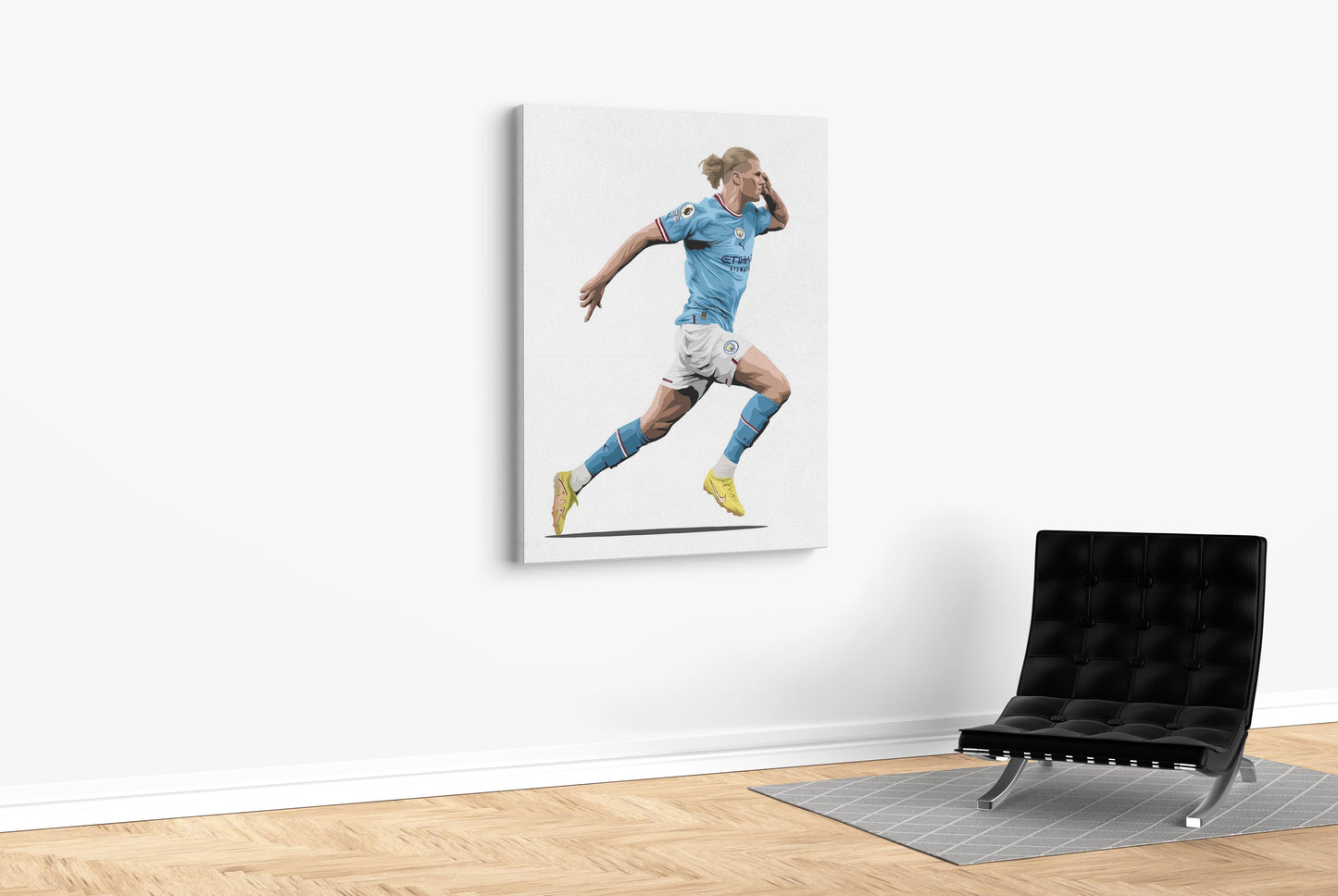 Haaland's Stylized Sprint - Soccer - Canvas