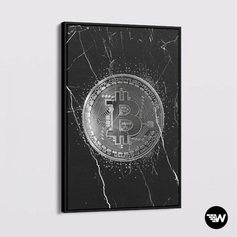 MARMER - ZILVER BITCOIN - Canvas